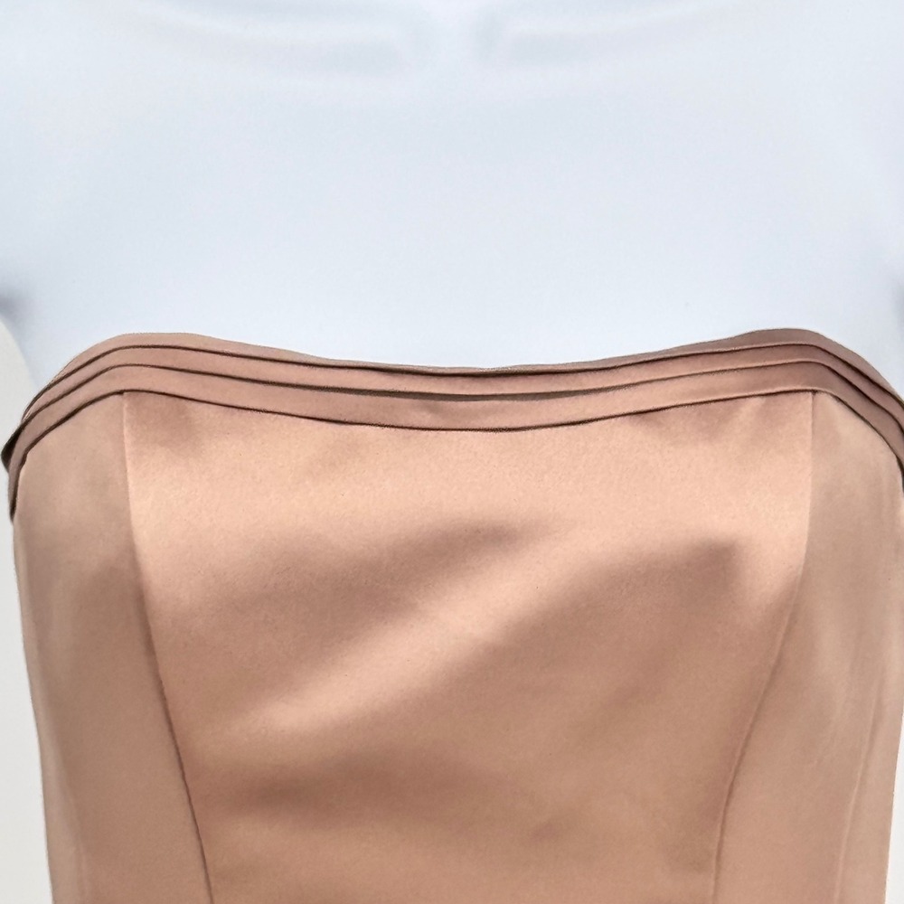New Watters & Watters Strapless Satin Wedding Formal Gown Size 2 Blush Champagne - Picture 6 of 16
